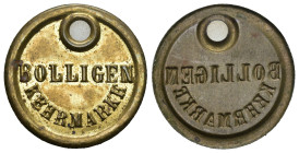 Bolligen O.J Kehrmarke 19.Jh Richter 90a Jeton Messing bis unzirkuliert