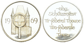 Thun 1969 Eigenössisches Schützenfest Silber 15g 33mm FDC