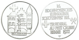Biel 1972 Eidgenössisches Kleinkaliber Schützenfest Silber 15g 33mm FDC