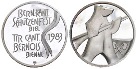 Biel 1983 Schützenmedaille Silber 15g 33mm FDC