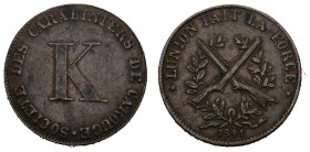 Carouge 1841 Schützenjeton Kupfer Richter 176d sehr schön