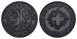 Genf 1860 Schützenjeton Zink 22mm Richter 188c vorzüglich