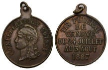 Genf 1887 Tir Federal Bronze Richter 659b vorzüglich