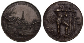 Genf 1896 Schützenmedaille Bronze 32mm Richter 690b bis unzirkuliert