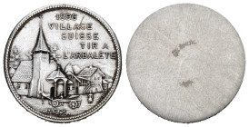 Genf 1896 Schützenmedaille Bronze versilbert Richter 696b selten fast unzirkuliert