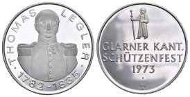 Glarus 1973 Kantonal Schützenfest Silber 33mm 15g FDC