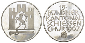 Chur 1967 Kantonal Schützenfest Silber 15g 33mm FDC