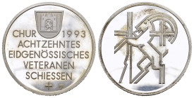 Chur 1993 Schützenmedaille Silber 15g 33mm FDC