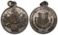 Neuchatel 1886 Tir Cantonal Bronze versilbert 28mm Richter 953a RRR  vorzüglich