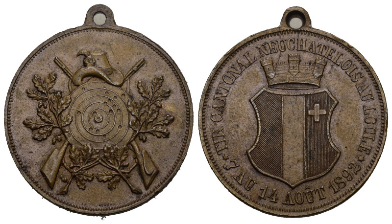 Schweiz | Switzerland | Suisse | Svizzera Le Locle 1892 Schützenmedaille Bronze ...