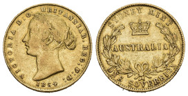 AUSTRALIEN. Victoria, 1837-1901. Sovereign 1864, Sydney. Young head, Australia reverse. 7.98 g. Hill A369. KM 4. Fr. 10. Überdurchschnittliche Erhaltu...