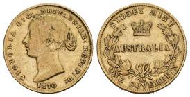 AUSTRALIEN. Victoria, 1837-1901. Sovereign 1870, Sydney. Young head, Australia reverse. 7.98 g. Hill A375. KM 4. Fr. 10. bis vorzüglich