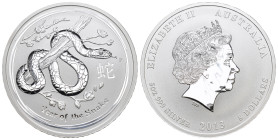 AUSTRALIEN 2013 5 Unze Silber 155g selten, Lunar Snake, in Kapsel Proof