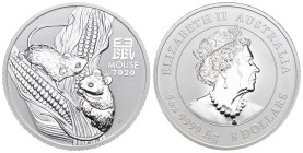 AUSTRALIEN 2020 5 Unze Silber 155g selten, Lunar Mouse , in Kapsel Proof