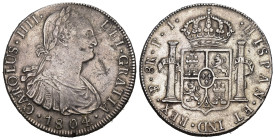 BOLIVIEN, Karl IV., 1788-1808, 8 Reales 1804 . 26,80g KM 73.1 bessere Erhaltung, vorzüglich