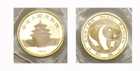CHINA. Volksrepublik. 5 Yuan 1983, Shanghai Mint. Panda. 1.56 g In Originalverschweisst FDC
