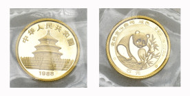 CHINA. Volksrepublik. 5 Yuan 1988, Shanghai Mint. Panda. 1.56 g In Originalverschweisst FDC