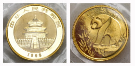 CHINA. Volksrepublik. 10 Yuan 1993, Shanghai Mint. Panda. 1/10 oz 3.1g In Originalverschweisst FDC