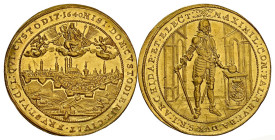 BAYERN. HERZOGTUM, SEIT 1623 KURFÜRSTENTUM, SEIT 1806 KÖNIGREICH. Maximilian I., 1598-1651. 5 Dukaten 1640, München, auf die Neubefestigung der Stadt ...