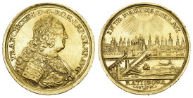 REGENSBURG. STADT. 2 Dukaten o. J. (1745-1765), mit Titel von Franz I. 6,96 g. Münzmeister Johann Christoph Busch. Stempelschneider Johann Leonhard Oe...