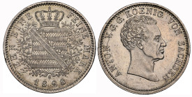 SACHSEN, KÖNIGREICH Anton, 1827-1836. Konv.-Taler 1828 S. 27,79 g. AKS 64; Dav. 865; Kahnt 433; leicht berieben sonst fast unzirkuliert