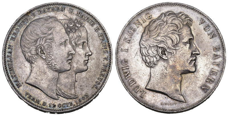 BAYERN. König Ludwig I., 1825-1848. Geschichtstaler und -doppeltaler des Königs ...