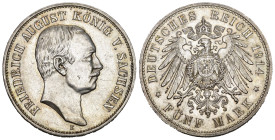 SACHSEN 1914 5 Mark Silber 27.7g KM 1266 bis unzirkuliert