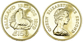 FALKLAND ISLAND 1979 150 Pfund Gold 33.43g Auflage nur 164 Stk, sehr selten KM 13 Proof