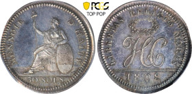 HAITI. Republik seit 1804. Probe- 30 Sols 1808, Birmingham. Sitzende Liberty mit Wappenschild / Monogramm, darunter die Jahreszahl. KM Pn8. 6,80 g. Pr...