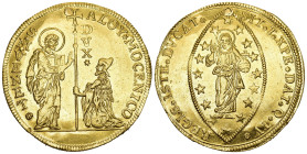 ITALIEN Venedig Alvise IV Mocenigo 1763-1778 10 Zecchini o.J. (34,24 g)  Paolucci:11, Gamberini:1658, Mont:1687, Fr:1419;  sehr selten, gestopftes Loc...