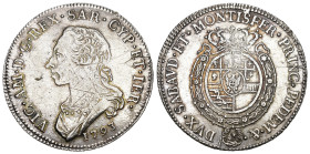 ITALIEN SARDINIEN 1793 1/2 Scudo Silber 17.5g Amadea III KM 71 bis vorzüglich