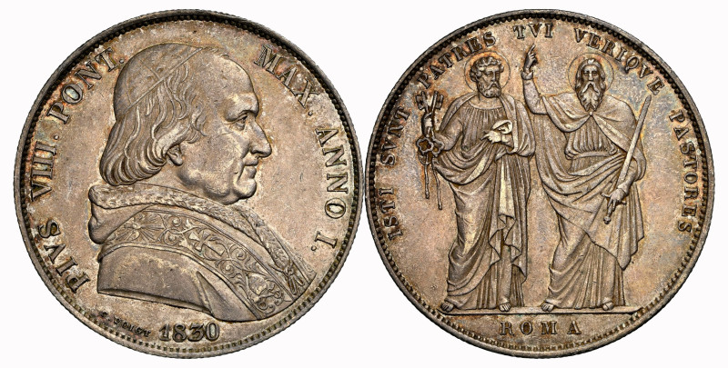 ITALIEN VATIKAN Pius VIII., 1829-1830. Scudo ANNO I/1830 ROM. NGC AU 55 Cert.No:...