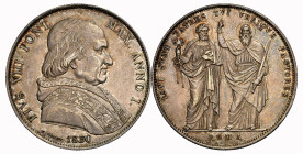 ITALIEN VATIKAN Pius VIII., 1829-1830. Scudo ANNO I/1830 ROM. NGC AU 55 Cert.No: 2919698-016