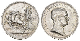 ITALIEN 1917 1 Lire Silber 5g KM 45 fast FDC