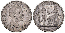 ITALIEN 1927 20 Lire Silber 15g KM 69 selten vorzüglich