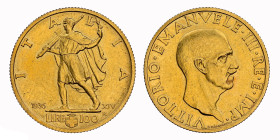 ITALIEN. Königreich. Vittorio Emanuele III. 1900-1946 100 Lire 1936 / Anno XIV, Roma. 8.79 g. Mont. 25 (R3). Pagani 650. Fr. 35. Von grosser Seltenhei...