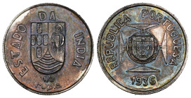 INDIEN PORTUGAL 1936 1/2 Rupee Silber 6g Prachtexempalr FDC