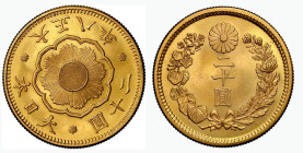 JAPAN Yoshihito, 1912-1926. 20 Yen Jahr 6 Taisho Ära (1919), Osaka. 33,34 g. 14,99 g Feingold. Fb. 53; Jacobs/Vermeule L 22. selten NGC MS 64 Cert.No:...
