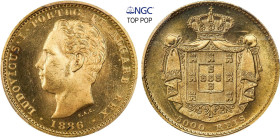PORTUGAL Luis I. 1861-1889. 5000 Reis 1886, Lissabon. 8.85 g. Gomes 16.14. Fr. 153 PCGS MS 65 + TOP POP