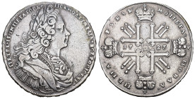 RUSSLAND Peter II. 1727-1730. Rubel 1727, Kadashevsky-Münze. 28.17 g. Bitkin 73. bis vorzüglich