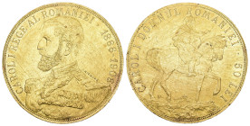 RUMÄNIEN. Carol I. 1866-1914. 50 Lei 1906, Brüssel. Zum 40. Regierungsjubiläum. 16.09 g. Schäffer/Stambuliu 66. Fr. 8. Nur 28'000 Exemplare geprägt / ...