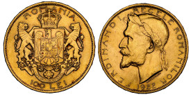 RUMÄNIEN. Ferdinand I. 1914-1927. 100 Lei 1922, London. Auf seine Krönung zum "Ersten König von Rumänien". 32.21 g. Schäffer/Stambuliu 85. Fr. 9. Selt...
