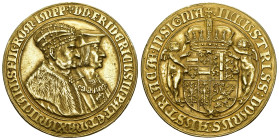 HAUS HABSBURG Maximilian I. 1493-1519 Goldmedaille 5 Goldgulden o.J., Prag oder Joachimsthal. Restitutionsmedaille zur Erinnerung an seinen Vater Frie...