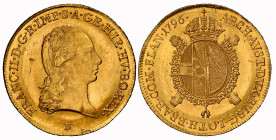 RDR / ÖSTERREICH. Franz II. (I.), 1792-1835. Souverain d'or 1796 B, Kremnitz. 11.11 g. Herinek 206. Fr. 469 Prachtexemplar NGC MS 64 Cert.No: 2933813-...