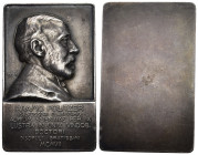 ÖSTERREICH Franz Josef I., 1848-1916. Einseitige Silberplakette 1907, von E. Telcs, auf das 45-jährige Jubiläum Adam Politzers als Dozent an der Unive...