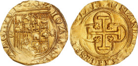 SPANIEN  Cob Escudo, ND (1543-55)-S. Seville Mint. Carlos & Johanna. Fr-153; Cal-196.  PCGS  MS 62