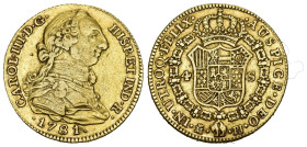 SPANIEN KÖNIGREICH Carlos III., 1759-1788 4 Escudos 1781 S-CF, Sevilla. 13,55 g. Calicó 405; Fb. 285. Sehr schön­ bis vorzüglich