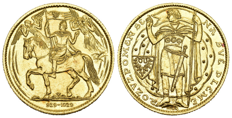 TSCHECHIEN. TSCHECHOSLOWAKEI. Republik. 5 Dukaten 1929, Kremnitz. 1.000 Jahresta...