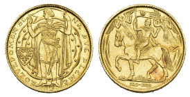 TSCHECHIEN. TSCHECHOSLOWAKEI. Republik. Dukat 1929, Kremnitz. 1.000. Jahrestag der Christianisierung Böhmens. 3,94 g Feingold. Fb. 10; Schl. 58. GOLD....
