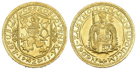 TSCHECHIEN, TSCHECHOSLOWAKEI Republik. 2 Dukaten 1933, Kremnitz. St. Wenzel. 6,88 g Feingold. Fb. 1; Schl. 6 GOLD. Nur 4.671 Exemplare geprägt. Fast S...